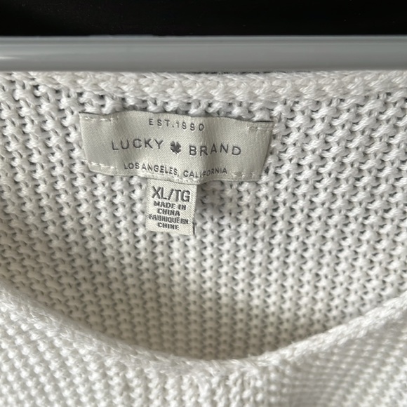 Lucky Brand VNeck White Sweater - Picture 3 of 3